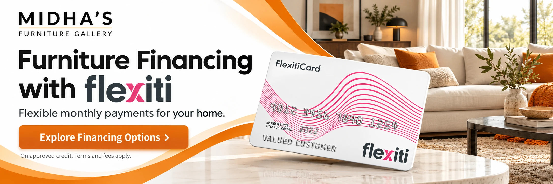 FlexitiCard displayed in a furnished living room