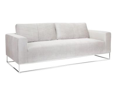 Franklin 3 Seater Sofa- Grey Velvet by Midha's Furniture Serving Brampton, Mississauga, Etobicoke, Toronto, Scraborough, Caledon, Cambridge, Oakville, Markham, Ajax, Pickering, Oshawa, Richmondhill, Kitchener, Hamilton and GTA area