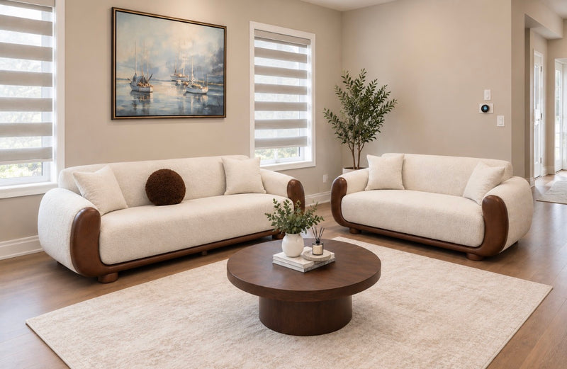 Beyroute 3 PC Sofa Set (Gold & Brown)