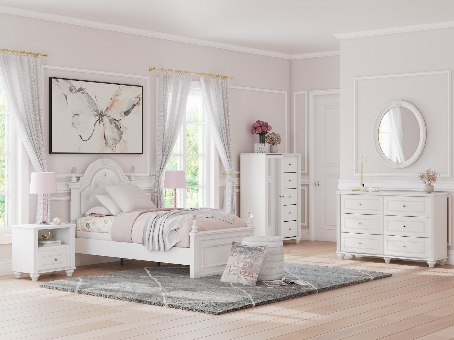 Kozlani Twin Upholstered Panel Bed Only