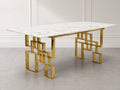 Dexter 79 Inch Marble Table with Gold Legs