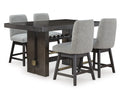Burkhaus 5-Piece Counter-Height Dining Set with Oak Finish by Ashley