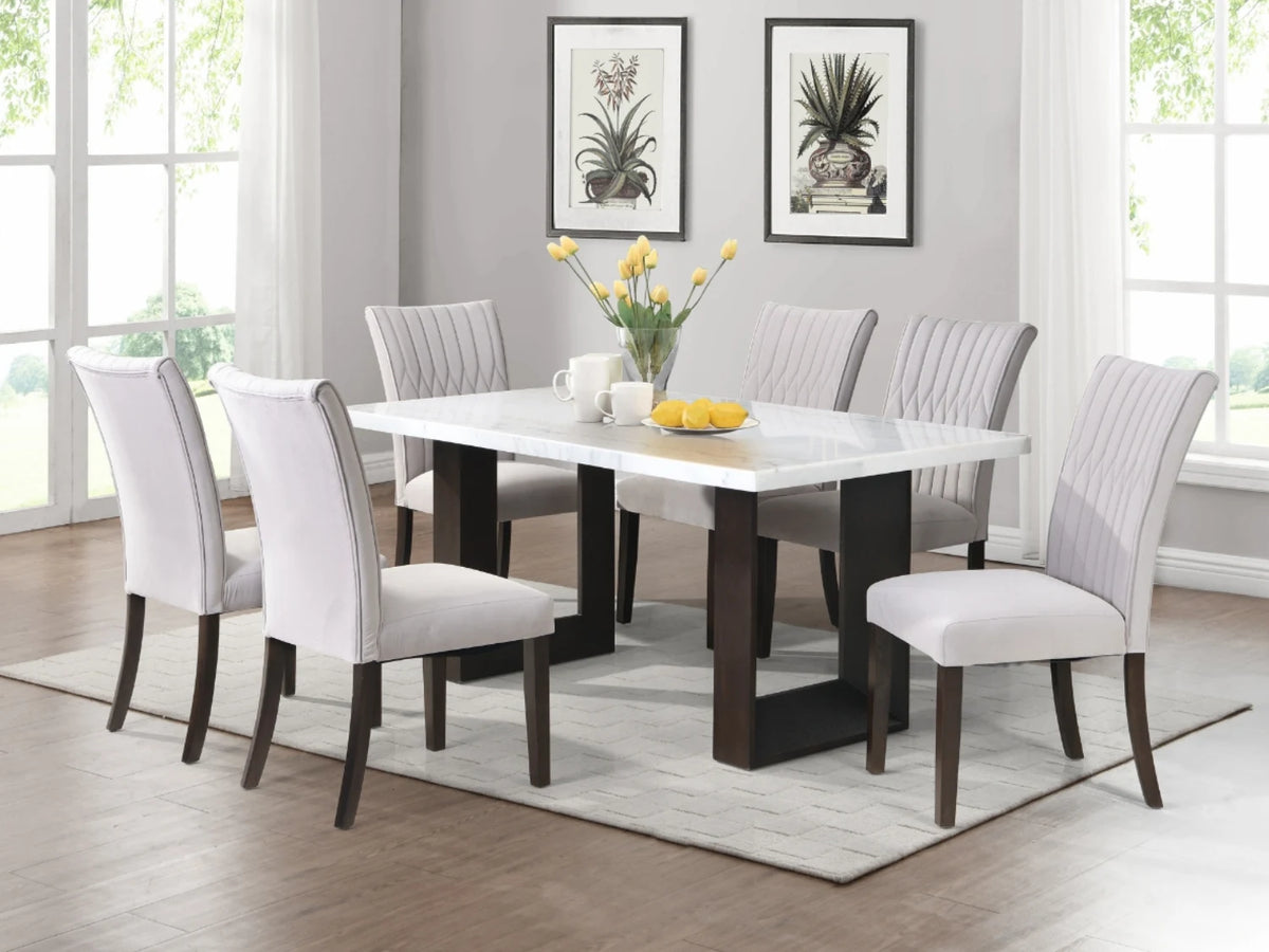 Hyperion 7 PC Marble Dining Table Set