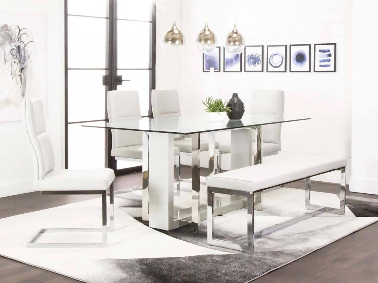Olympia 5 PC Dining Set (Light Grey)