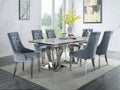 Modern Marble Dining Table with Stainless Steel Base