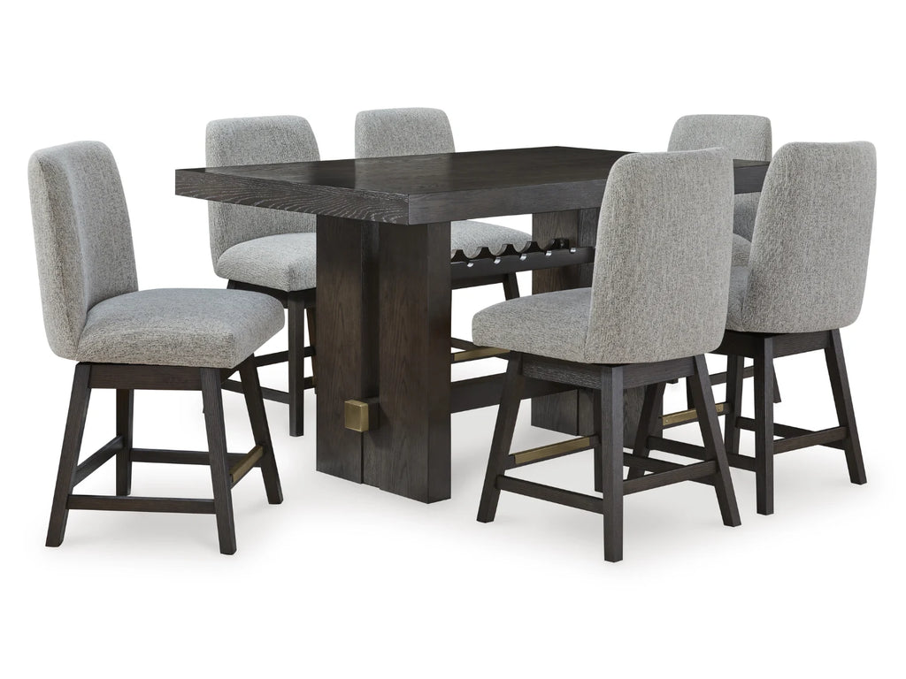 Burkhaus 5-Piece Counter-Height Dining Set with Oak Finish by Ashley