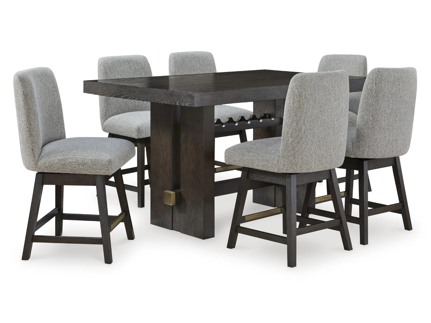 Burkhaus 5-Piece Counter-Height Dining Set with Oak Finish by Ashley