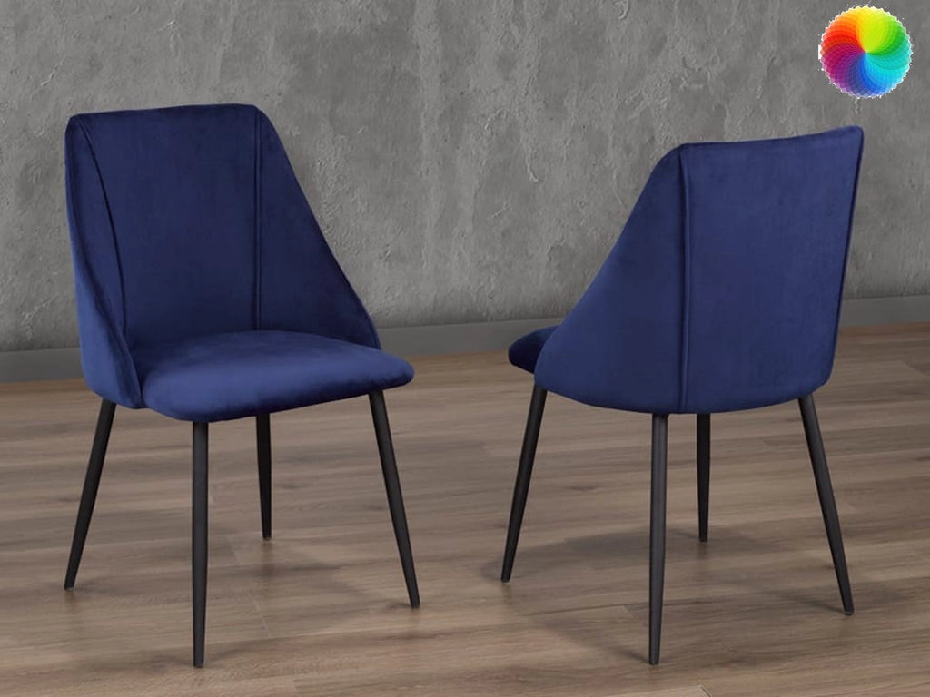 2 PC Dining Chair (Blue Velvet)