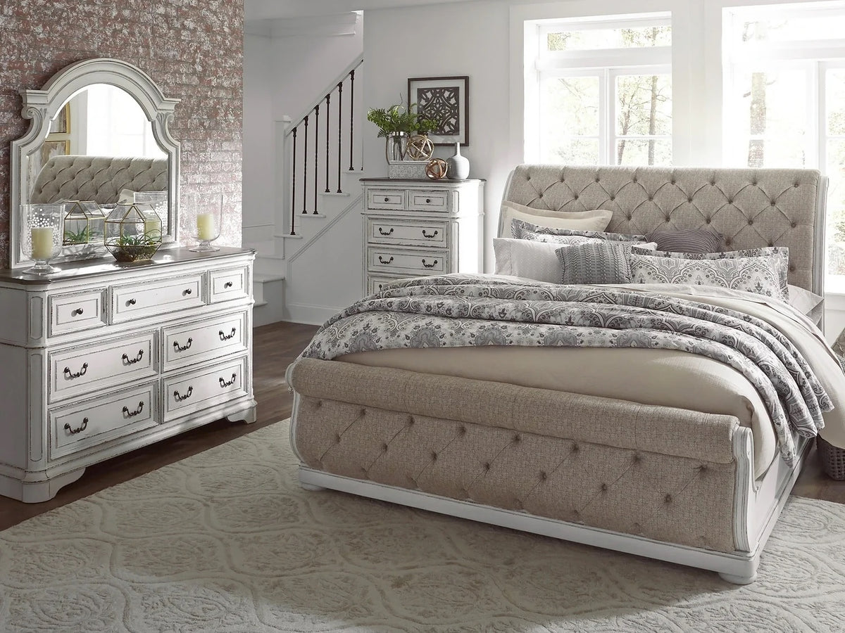 Magnolia Manor Antique White Bedroom Set - Designer Collection