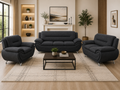 3 PC Speed Grey Fabric Sofa Set