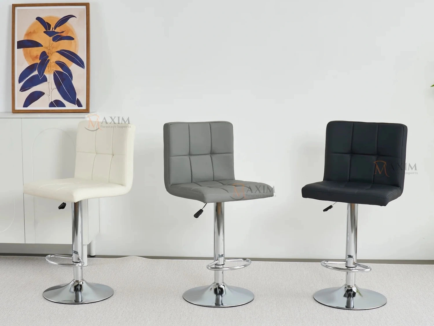 4 PC Lola PU Adjustable Barstools (4/BOX)