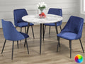 5 PC Faux Marble Dining Table Set