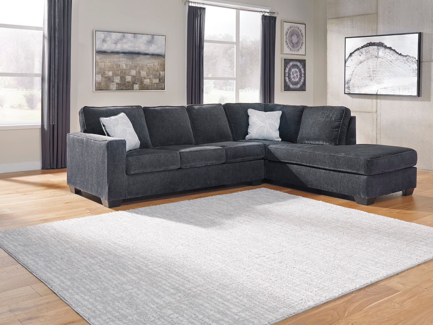 Ashley Altari Modern Sectional Sofa- Slate Color