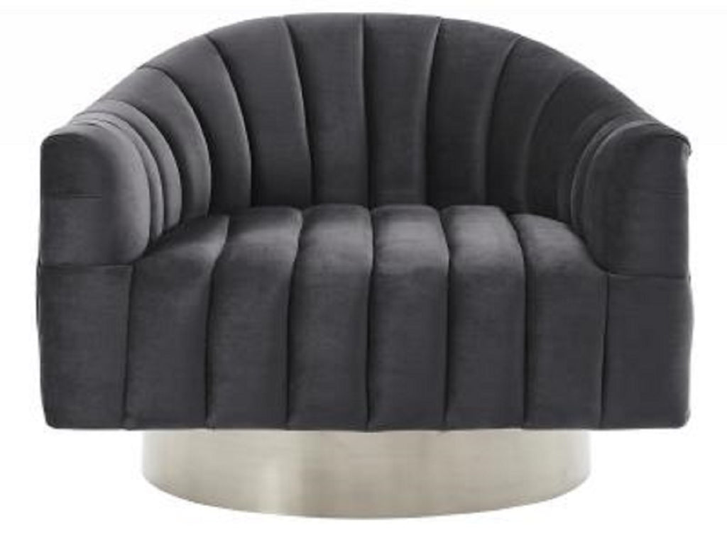 Dropship Cortina Modern Accent Chair (Blue/Silver)