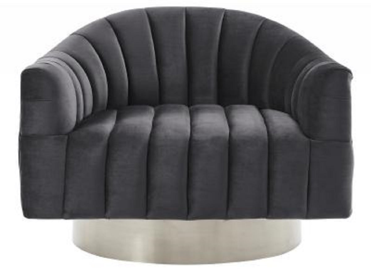 Dropship Cortina Modern Accent Chair (Blue/Silver)