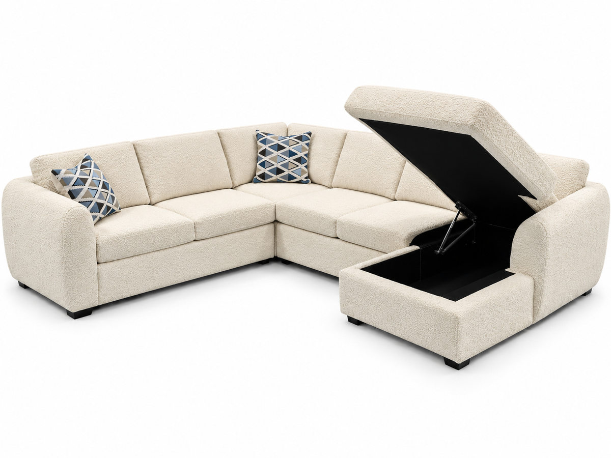 Viper Bouclé Sectional Sofa Bed with Storage Chaise
