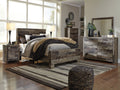 Ashley Derekson 6 PC Bedroom Set in Rustic Butcher Block Finish