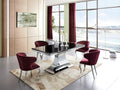 Modern Glass Dining Table Only W/ Stainless Steel Base