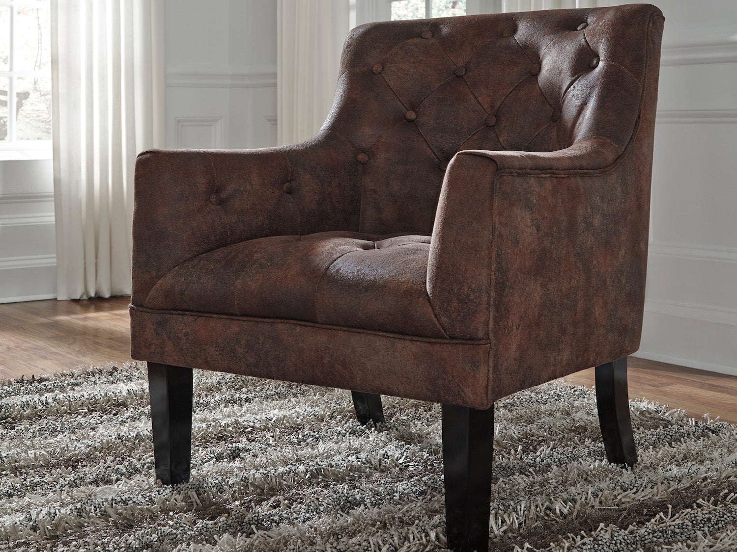 Ashley Drakelle Accent Chair in Dark Brown Finish