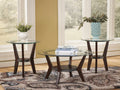 Ashley Fantel 3PC Coffee Table Set with Clear Glass Top