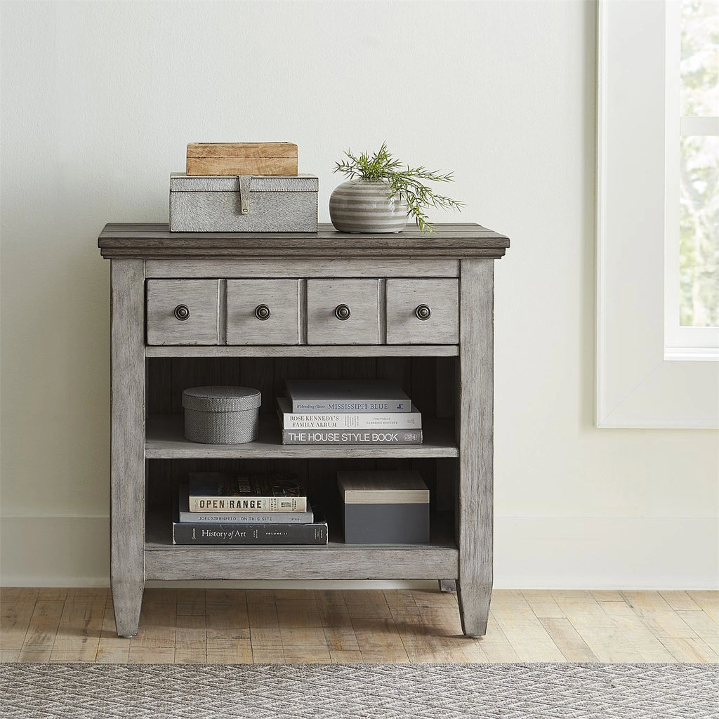 Liberty Furniture Heartland Queen Bed with Heavy Top Crown in Antique White Finish