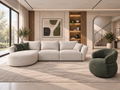 Kean Modern Sectional with Clover Accent Chair