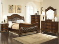 Traditional Arthur 6 PC Queen Bedroom Set in Warm Brown Finish
