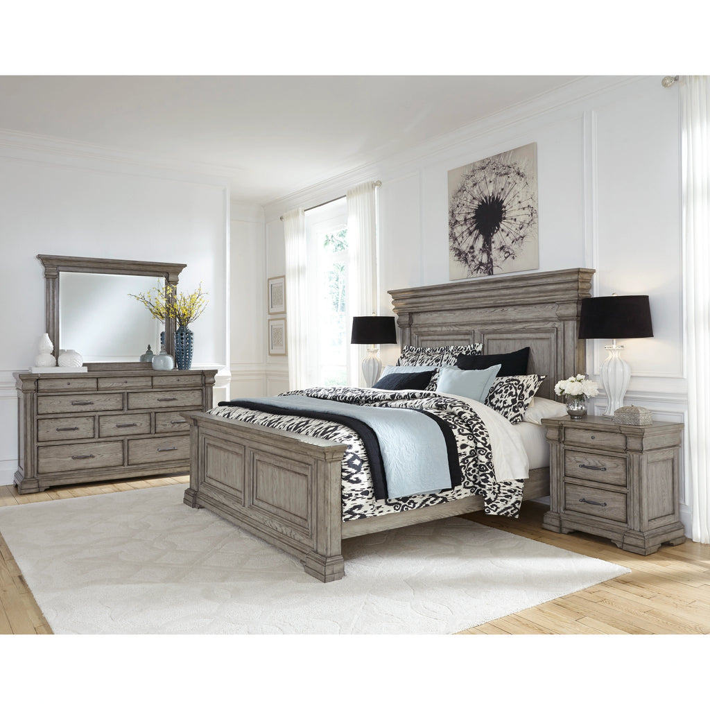 Pulaski Furniture Madison Ridge Trendy Bed Set in Light Finished Grey Wash