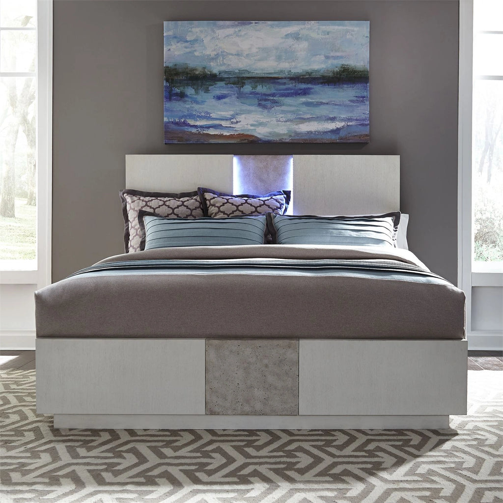 Liberty Furniture Mirage 6 PC Queen Size Bed Set With Headboard & Mirror Feature LED Lights