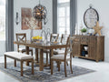 Signature Design by Ashley Moriville 5 PC Dining Set in Beige