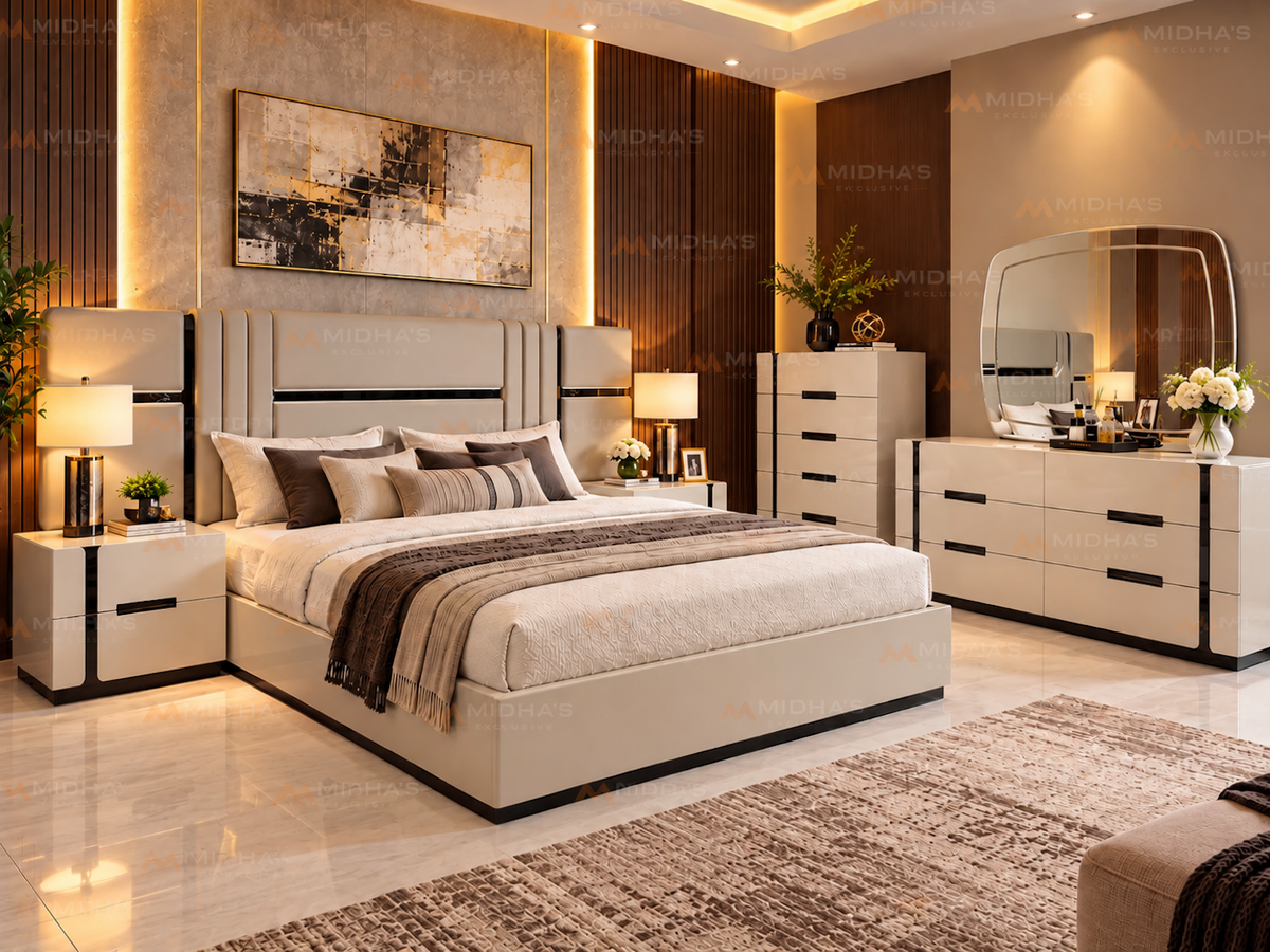 Nando Hydraulic Panel Storage Bedroom Set