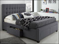 Modern Queen Storage Bed in Grey Linen Fabric