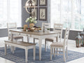 Signature Design by Ashley Skempton 6 PC Dining Set in White