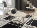 Ashley Tarica Modern 3 PC Coffee Table Set with Marble Top