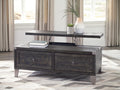 Signature design by Ashley Todoe Lift Top Coffee Table in Dark Gray