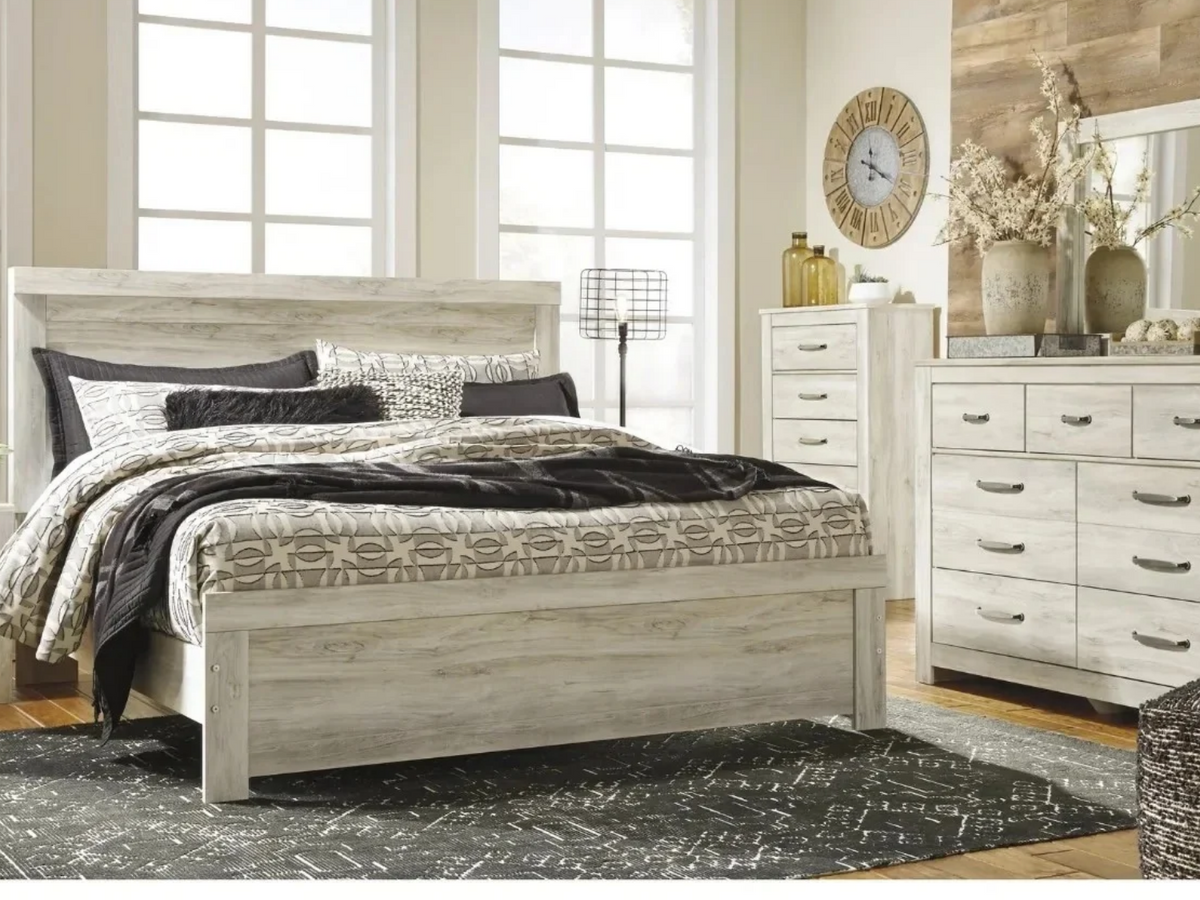 Ashley Bellaby 6 PC Modern Queen Panel Bedroom Set in Wispy White