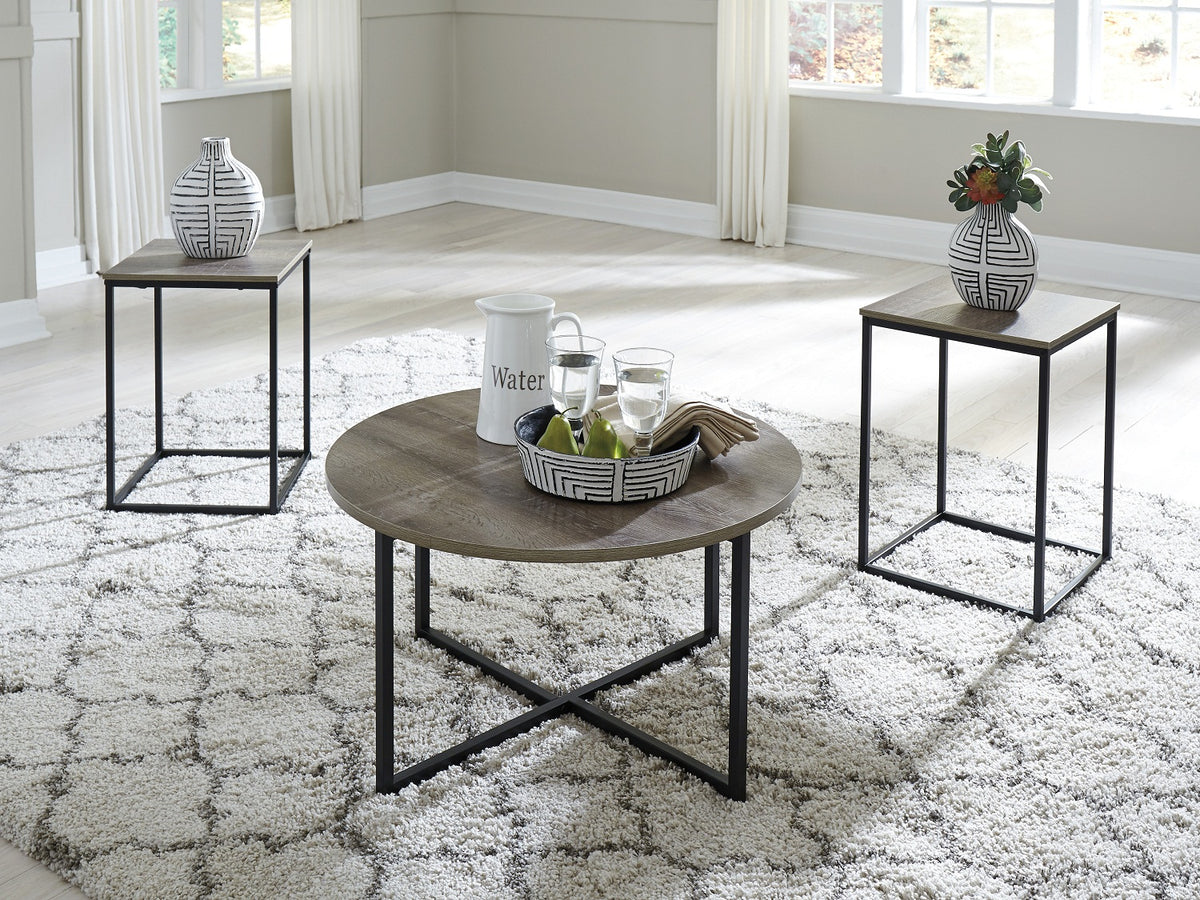 Ashley Wadeworth 3PC Coffee Table Set in Contemporary Style