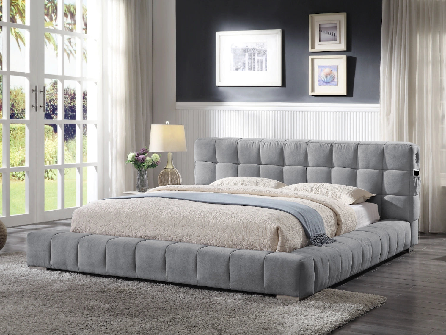 Alina Low Profile Queen Bed By HomeElegance