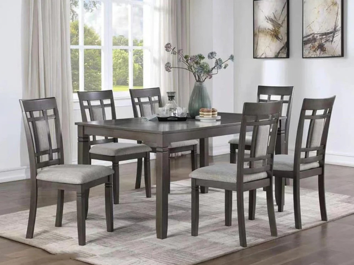 Aran 7 PC Dining Table Set in Grey