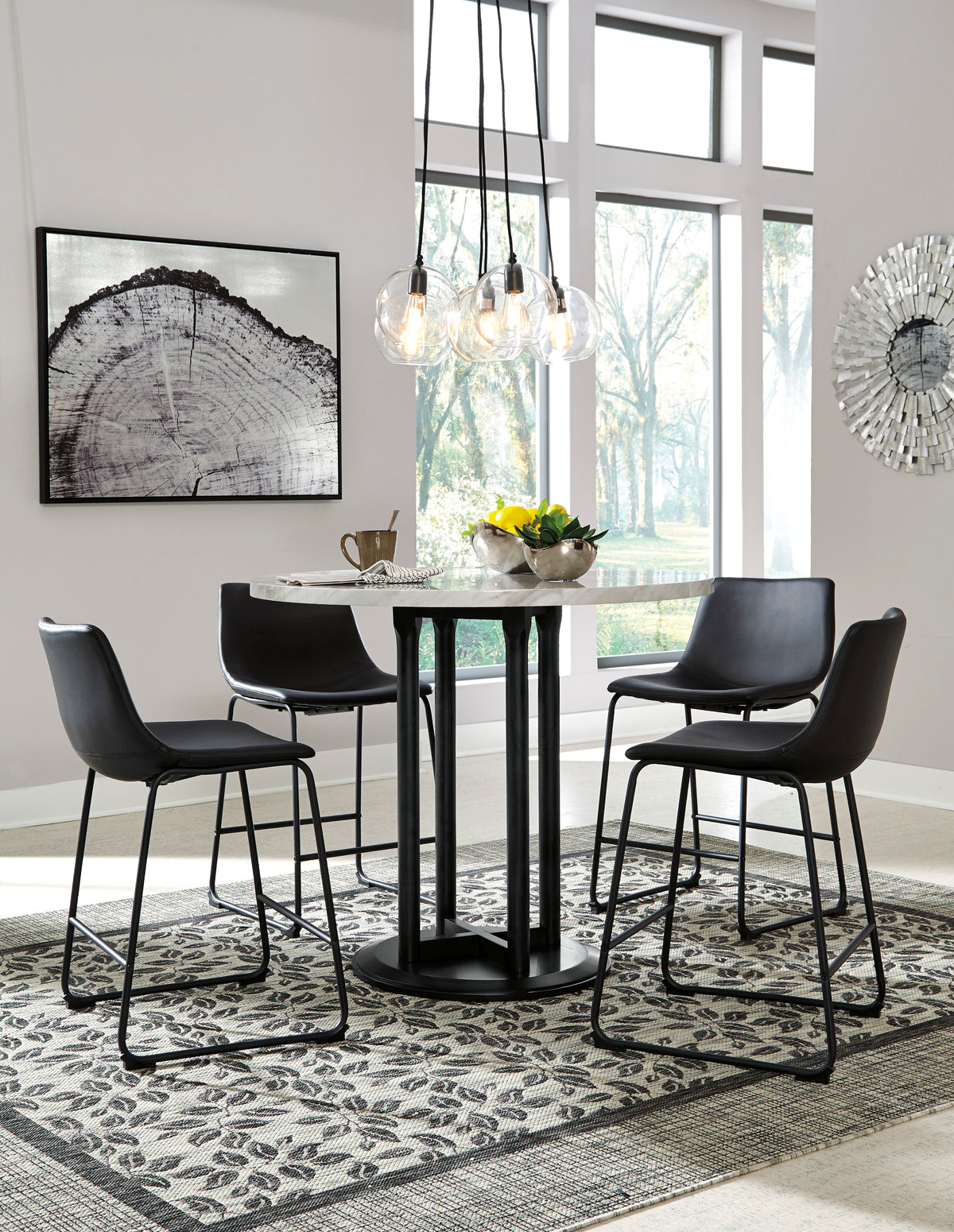 Ashley Centiar Counter Height Dining Table Set (Table + 4 Chairs)