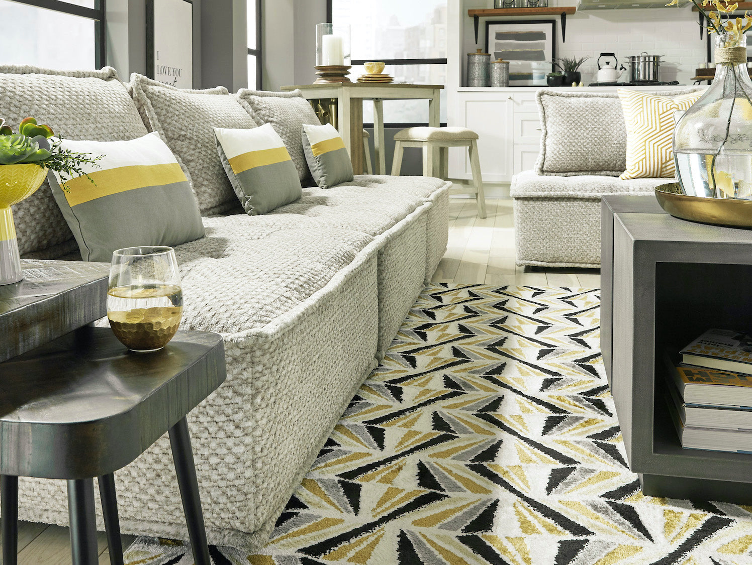 Ashley Bales Accent Chair with Tufted Seat Cushion