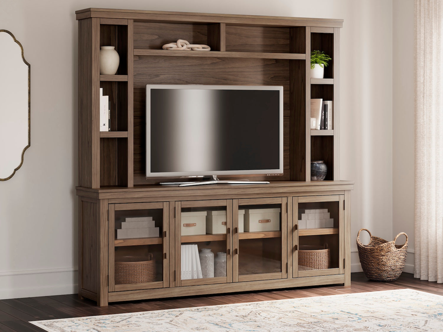 Boardernest 85 Inch TV Stand with Hutch by Ashley