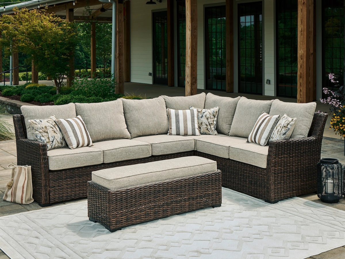 Brook Ranch Sofa SEC/Bench w/CUSH (3/CN)