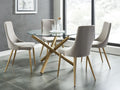 Carmilla 5pc Dining Set, Gold/Grey