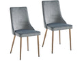 Carmilla Dining Chair, Set of 2 in Grey and Aged Gold
