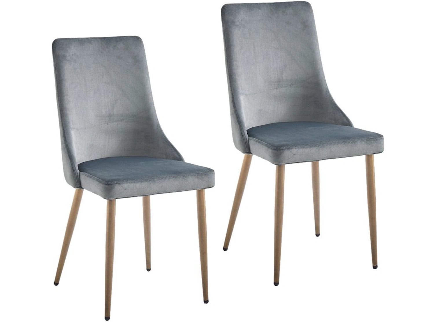 Carmilla Dining Chair, Set of 2 in Grey and Aged Gold
