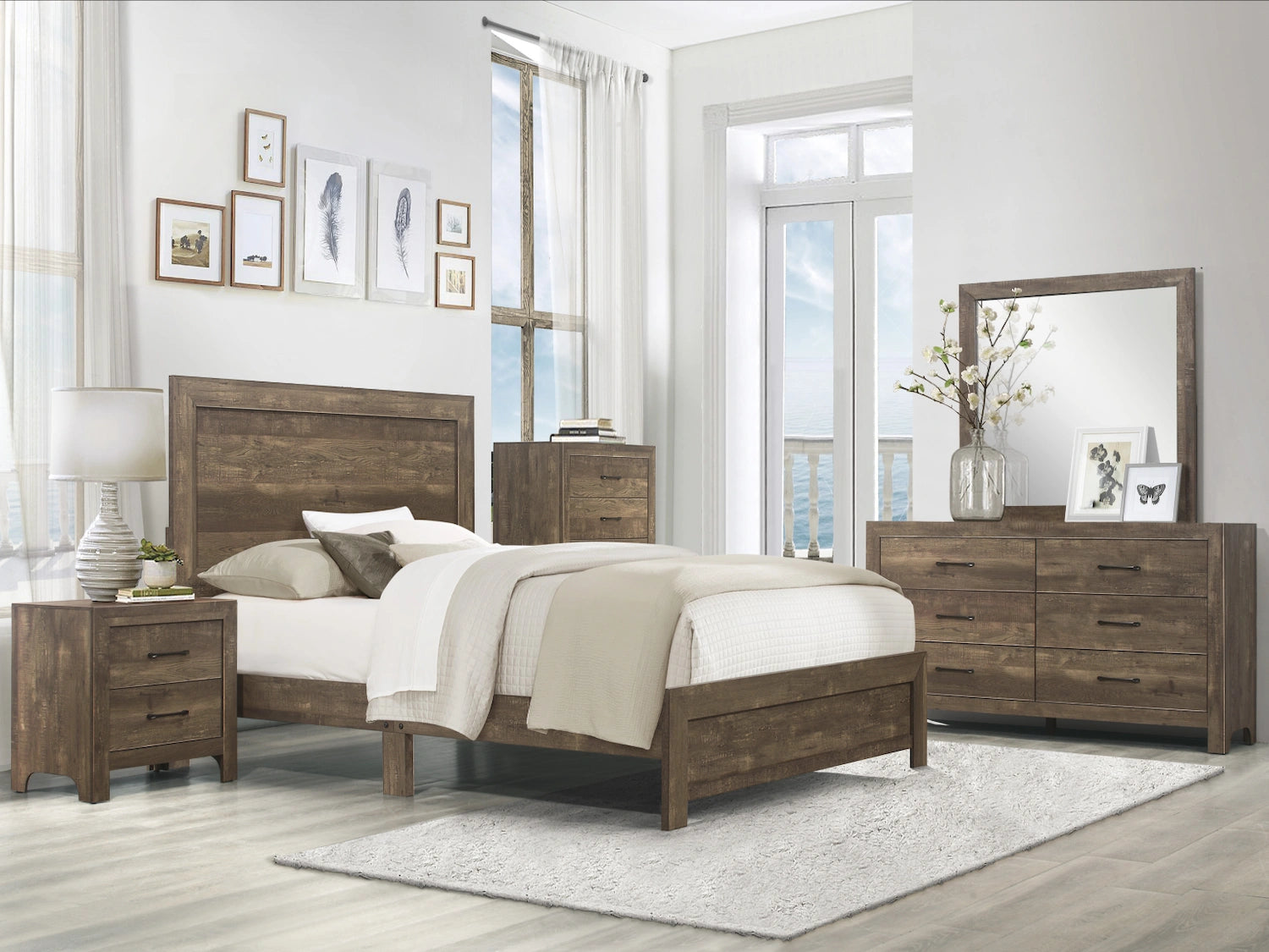 ਕੋਰਬਿਨ 6 PC ਕਵੀਨ ਸਾਈਜ਼ ਬੈੱਡਰੂਮ ਸੈੱਟ ਕਲੈਕਸ਼ਨ