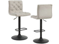 Dex 2 PC Adjustable Air Lift Stools, Beige & Black