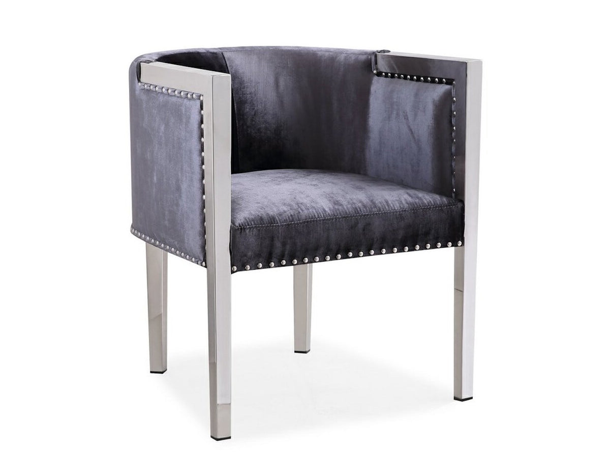 ELVIS Accent Chair- Charcoal Velvet