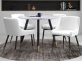 Emery/Xander 5pc Dining Set in White with White Chair